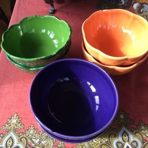 6 Knobler japan ceramic fruit motif bowls